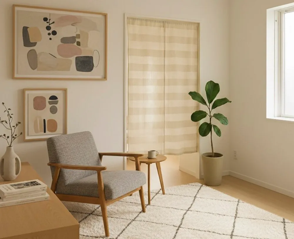 部屋の暖簾の画像