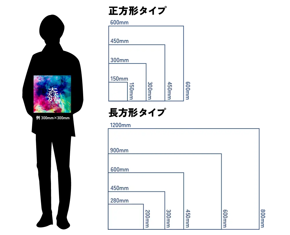 ファブリックパネルのサイズ一覧