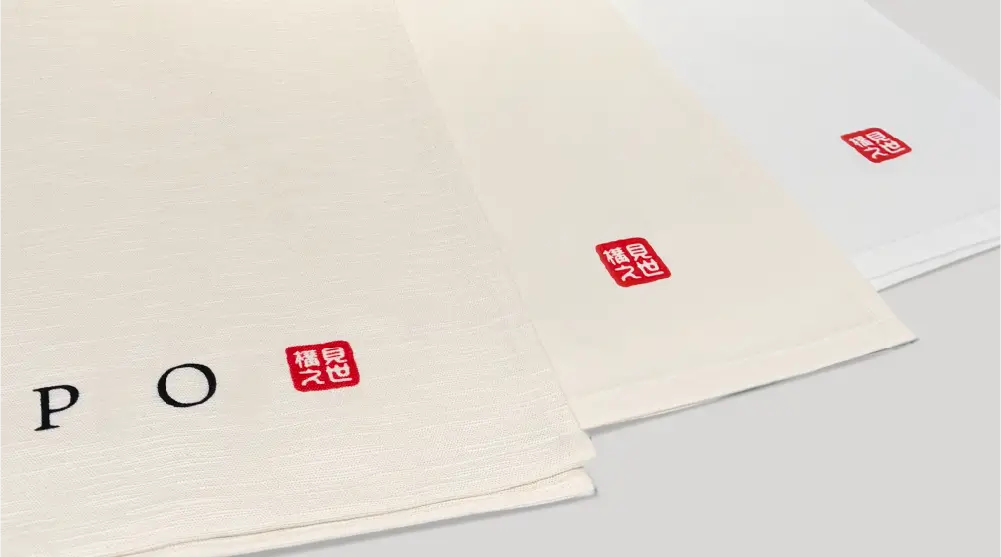 天然藍染めのれんに使用される生地