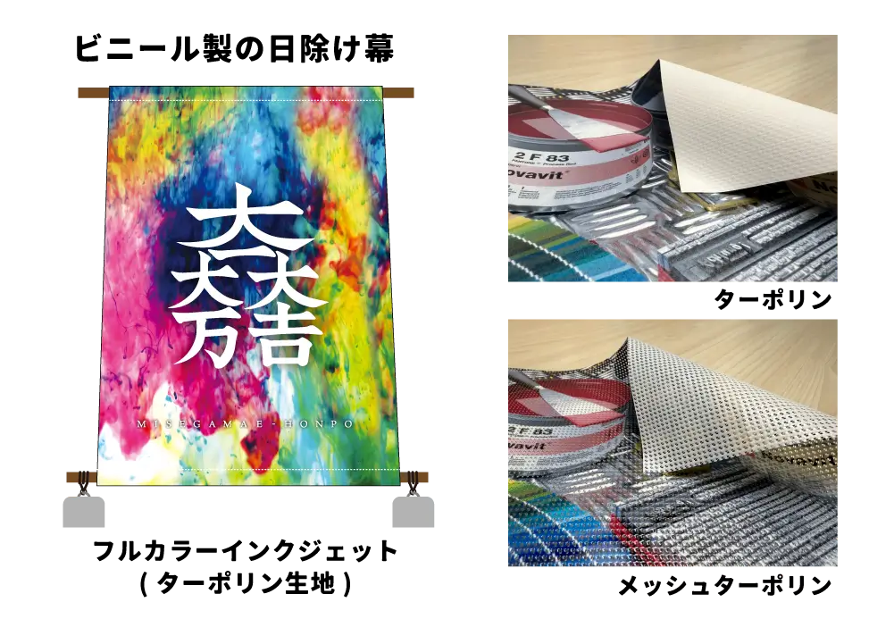 ビニール製の日除け幕の画像