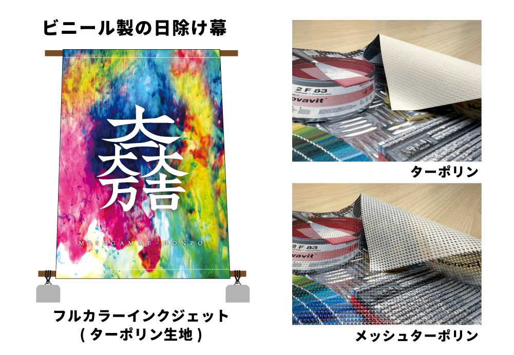 ビニール製の日除け幕の画像