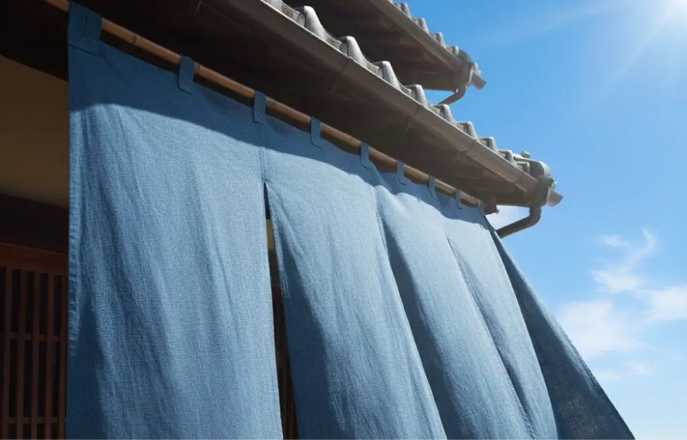 UVカット加工されたのれんの画像